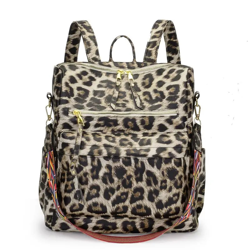 Women's Fashion Backpack Purse Multipurpose Design Convertible Satchel Handbags Shoulder Bag Animal Prints PU Leather Travel Bag
