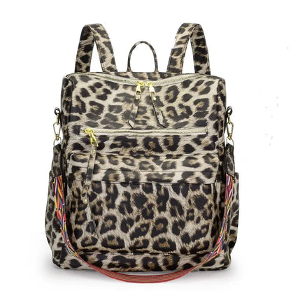 Women's Fashion Backpack Purse Multipurpose Design Convertible Satchel Handbags Shoulder Bag Animal Prints PU Leather Travel Bag