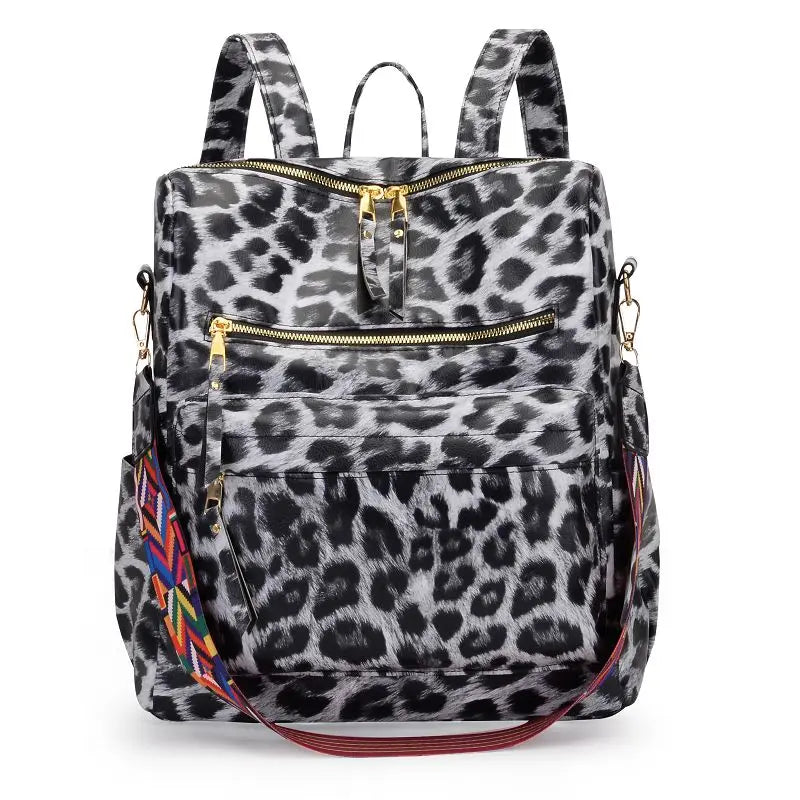 Women's Fashion Backpack Purse Multipurpose Design Convertible Satchel Handbags Shoulder Bag Animal Prints PU Leather Travel Bag