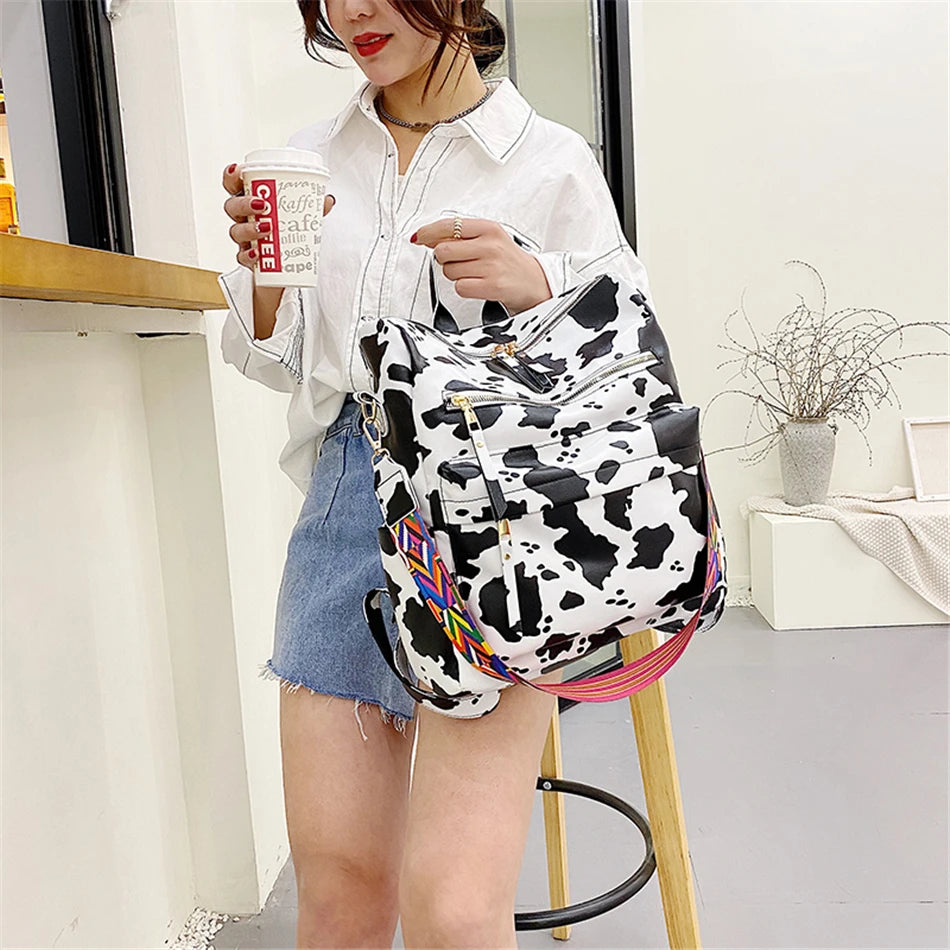 Women's Fashion Backpack Purse Multipurpose Design Convertible Satchel Handbags Shoulder Bag Animal Prints PU Leather Travel Bag