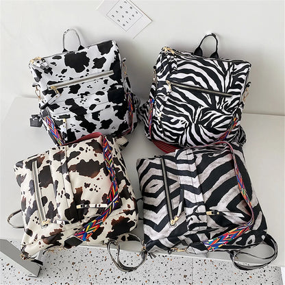 Women's Fashion Backpack Purse Multipurpose Design Convertible Satchel Handbags Shoulder Bag Animal Prints PU Leather Travel Bag