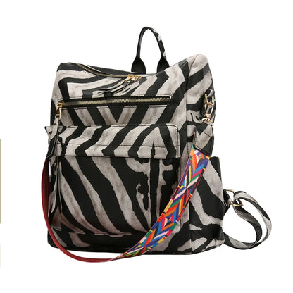 Women's Fashion Backpack Purse Multipurpose Design Convertible Satchel Handbags Shoulder Bag Animal Prints PU Leather Travel Bag