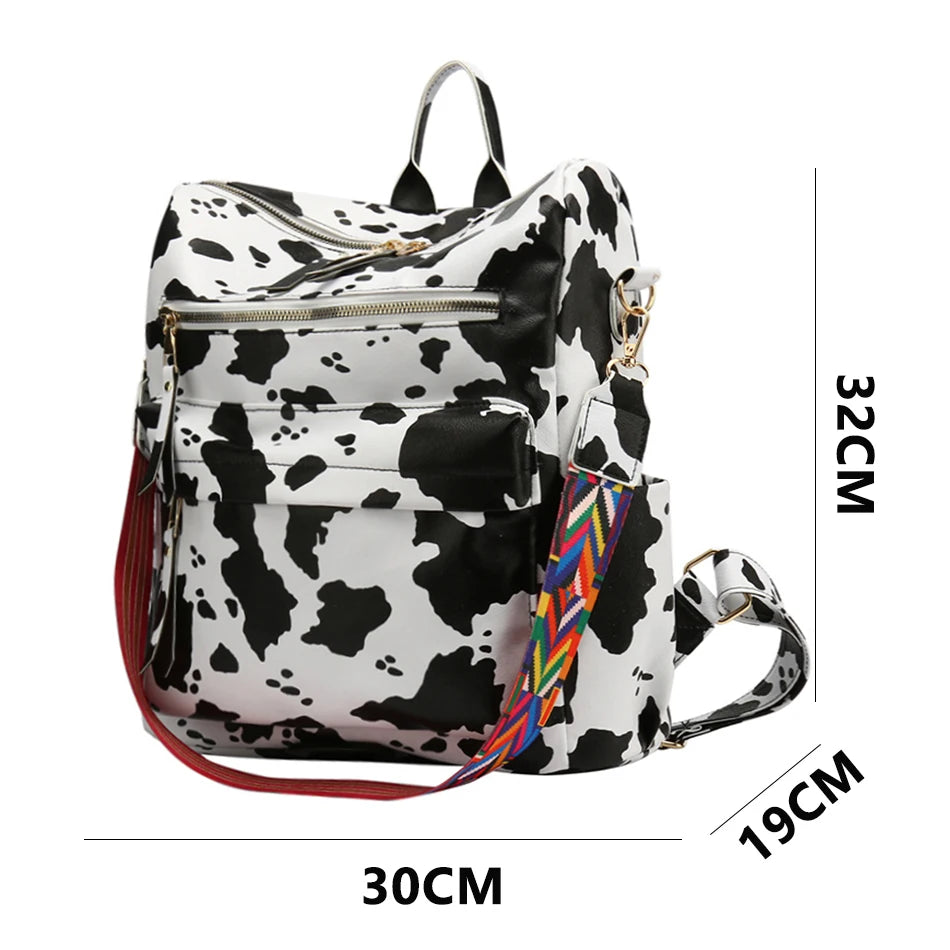 Women's Fashion Backpack Purse Multipurpose Design Convertible Satchel Handbags Shoulder Bag Animal Prints PU Leather Travel Bag