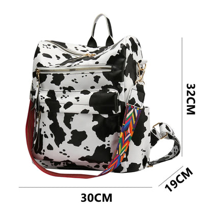 Women's Fashion Backpack Purse Multipurpose Design Convertible Satchel Handbags Shoulder Bag Animal Prints PU Leather Travel Bag