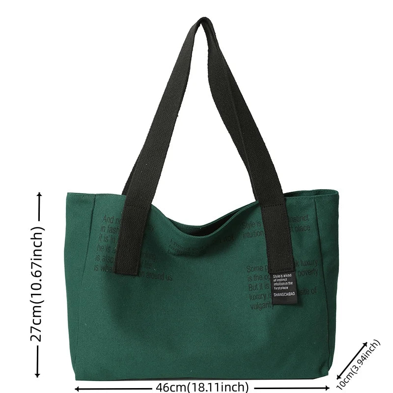 Women's Fashion Canvas Shoulder Bags Designer High Quality Female Leisure Handbags Large-capacity Ladies Light Shopping Bags