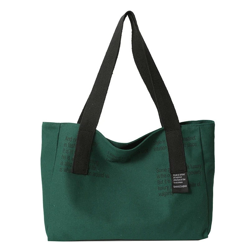 Women's Fashion Canvas Shoulder Bags Designer High Quality Female Leisure Handbags Large-capacity Ladies Light Shopping Bags