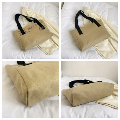 Women's Fashion Canvas Shoulder Bags Designer High Quality Female Leisure Handbags Large-capacity Ladies Light Shopping Bags