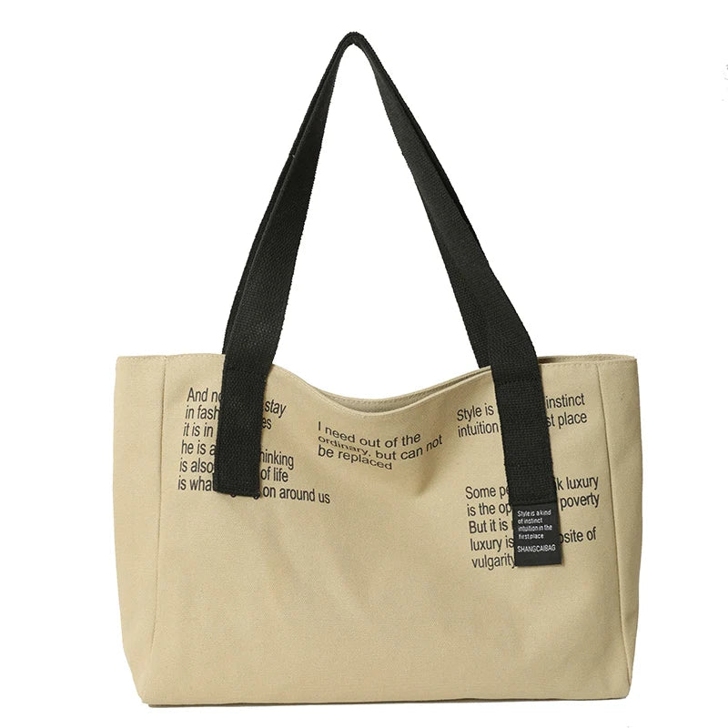 Women's Fashion Canvas Shoulder Bags Designer High Quality Female Leisure Handbags Large-capacity Ladies Light Shopping Bags