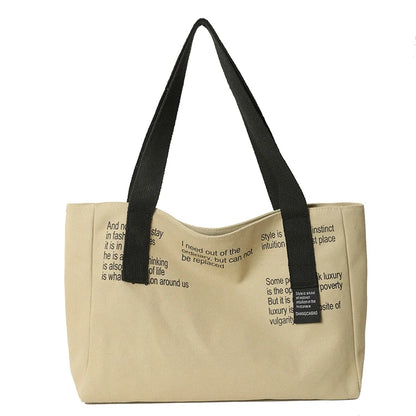 Women's Fashion Canvas Shoulder Bags Designer High Quality Female Leisure Handbags Large-capacity Ladies Light Shopping Bags