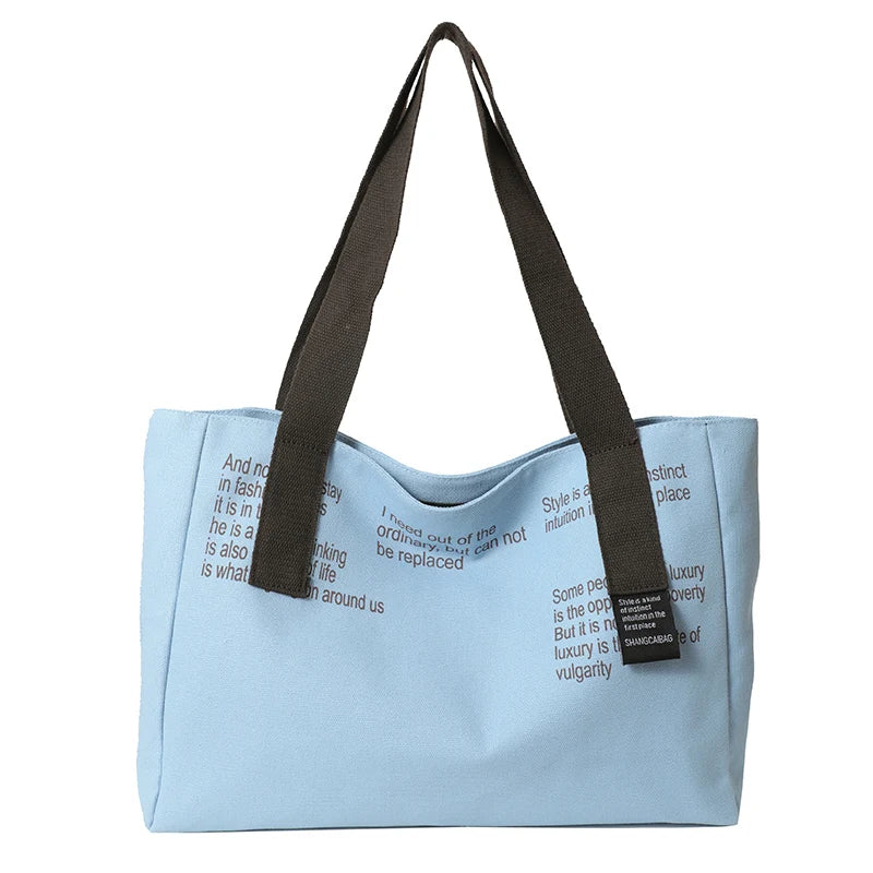 Women's Fashion Canvas Shoulder Bags Designer High Quality Female Leisure Handbags Large-capacity Ladies Light Shopping Bags