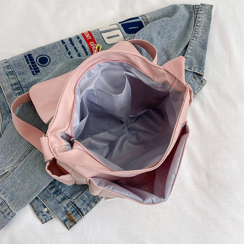 Women's Fashion Canvas Shoulder Bags Designer Large-capacity Ladies Leisure Light Crossbody Bags Female Trend Shopping Bags