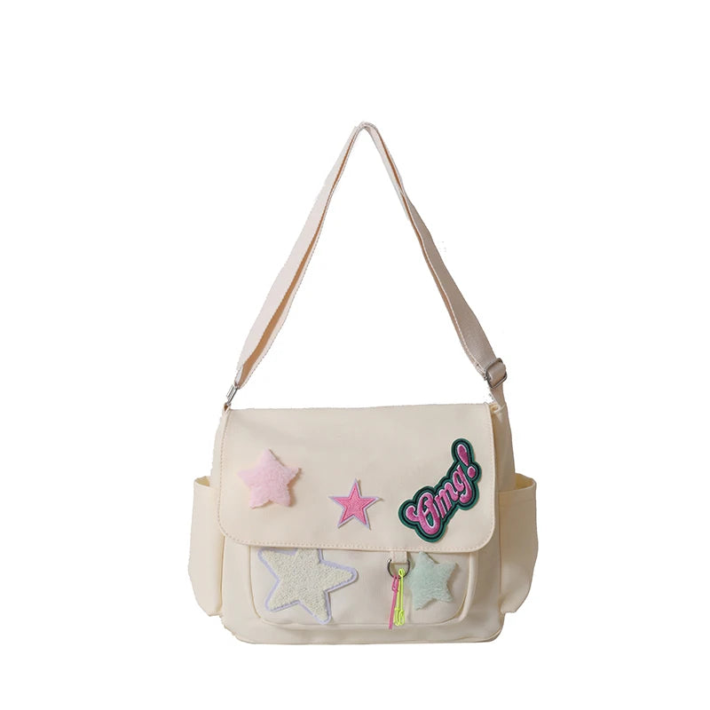 Women's Fashion Canvas Shoulder Bags Designer Large-capacity Ladies Leisure Light Crossbody Bags Female Trend Shopping Bags