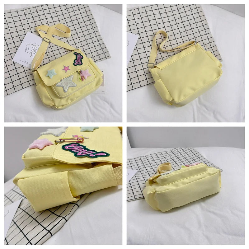 Women's Fashion Canvas Shoulder Bags Designer Large-capacity Ladies Leisure Light Crossbody Bags Female Trend Shopping Bags