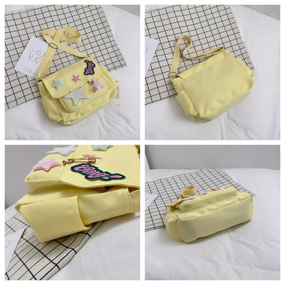 Women's Fashion Canvas Shoulder Bags Designer Large-capacity Ladies Leisure Light Crossbody Bags Female Trend Shopping Bags