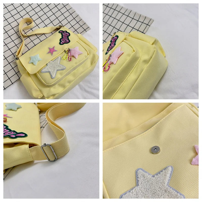 Women's Fashion Canvas Shoulder Bags Designer Large-capacity Ladies Leisure Light Crossbody Bags Female Trend Shopping Bags