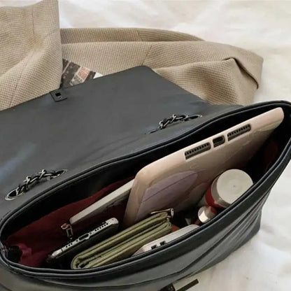 Women's Fashion Chain Commuter Female Korean Trend Solid Color Shoulder Messenger Ladies Casual Large Capacity Tote Bag