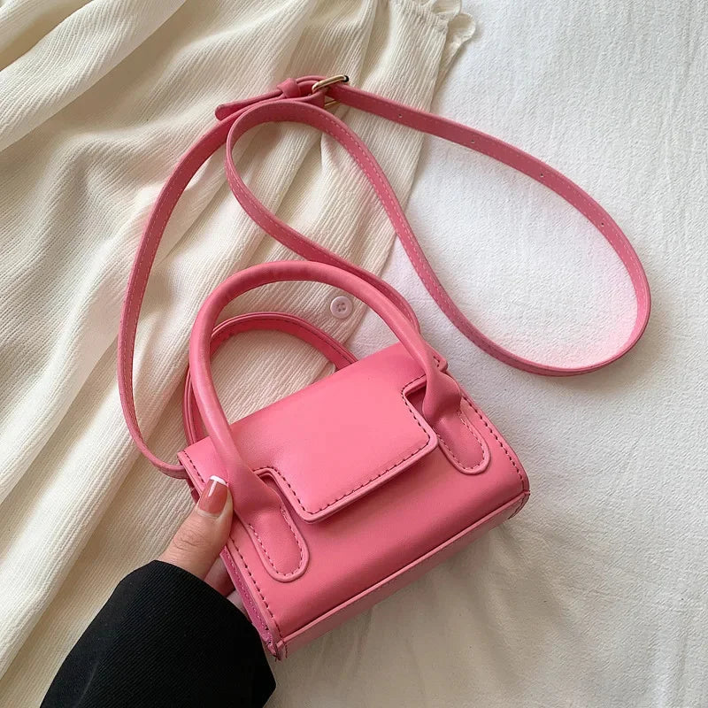 Women's Fashion Handbag Female Korean Sweet Candy Color Shoulder Messenger Ladies All-match Casual Mini Lipstick Square Bag