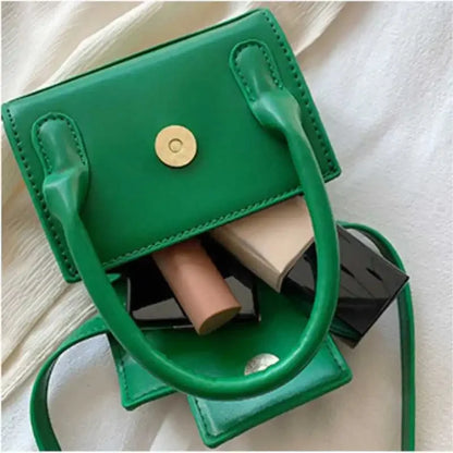 Women's Fashion Handbag Female Korean Sweet Candy Color Shoulder Messenger Ladies All-match Casual Mini Lipstick Square Bag