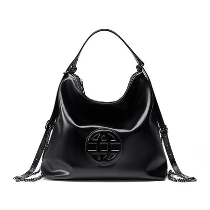 Women's Fashion Niche Soft Tote 2024New Large-capacity Cowhide Bag Advanced Texture Commuter Female Leather Backpack