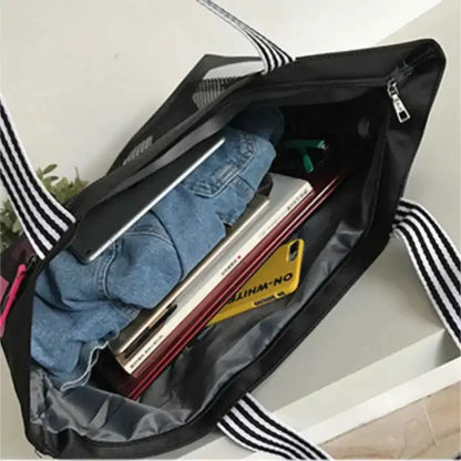 Women's Fashion Shoulder Female Korean Letter Dry Wet Separation Ladies Casual Large Capacity Beach Travel Shopping Bag