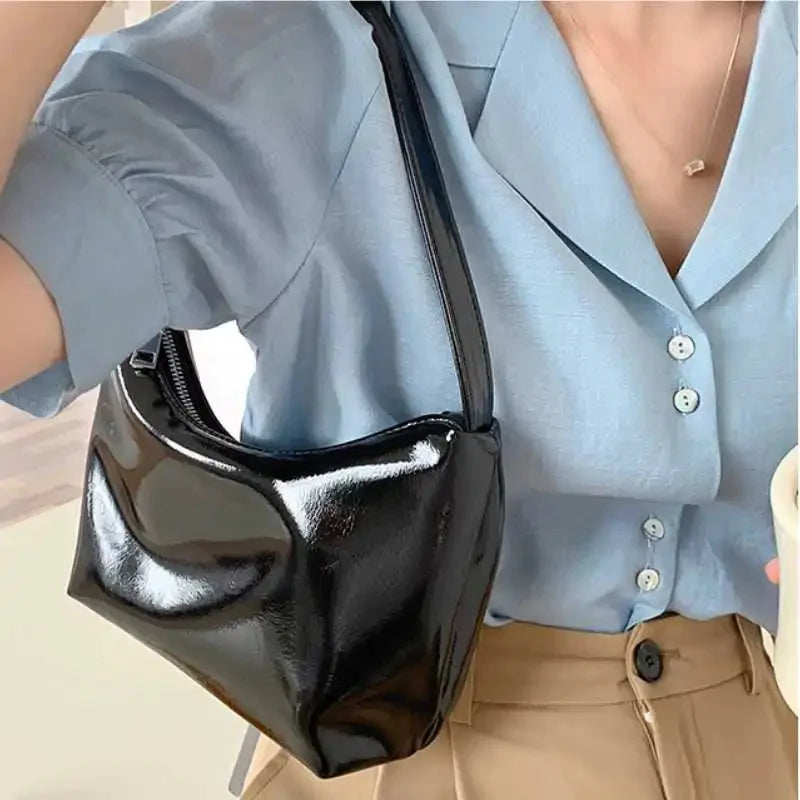 Women's Fashion Temperament Handbag Female Korean Niche Solid Color Shoulder Underarm Ladies All-match Casual Pillow Bag