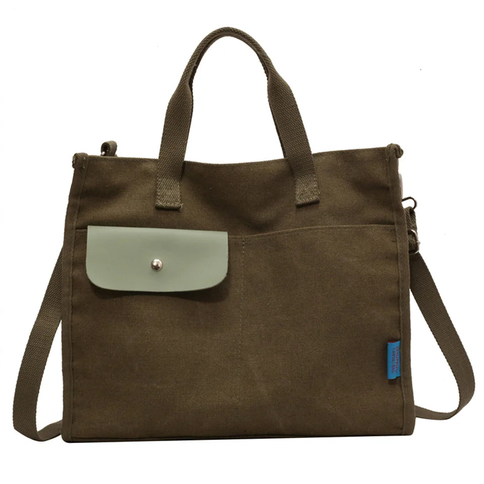 Women's Fashion Versatile Canvas Shoulder Bags Female Handbags Large-capacity Commute Ladies Leisure Crossbody Bags