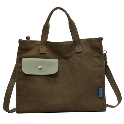 Women's Fashion Versatile Canvas Shoulder Bags Female Handbags Large-capacity Commute Ladies Leisure Crossbody Bags
