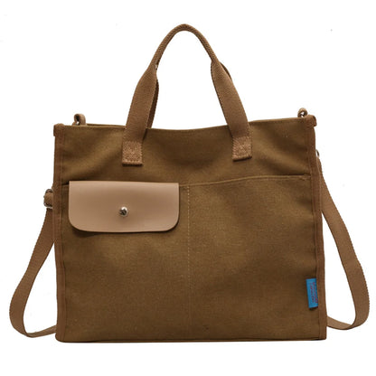 Women's Fashion Versatile Canvas Shoulder Bags Female Handbags Large-capacity Commute Ladies Leisure Crossbody Bags