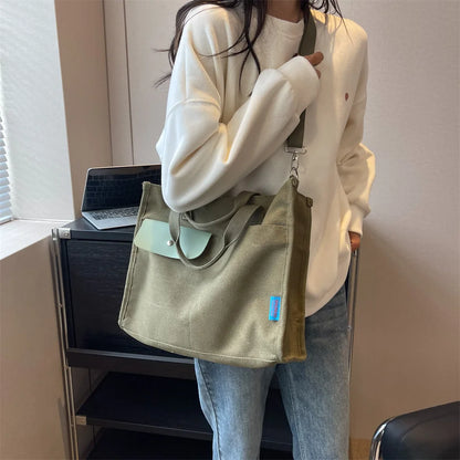 Women's Fashion Versatile Canvas Shoulder Bags Female Handbags Large-capacity Commute Ladies Leisure Crossbody Bags