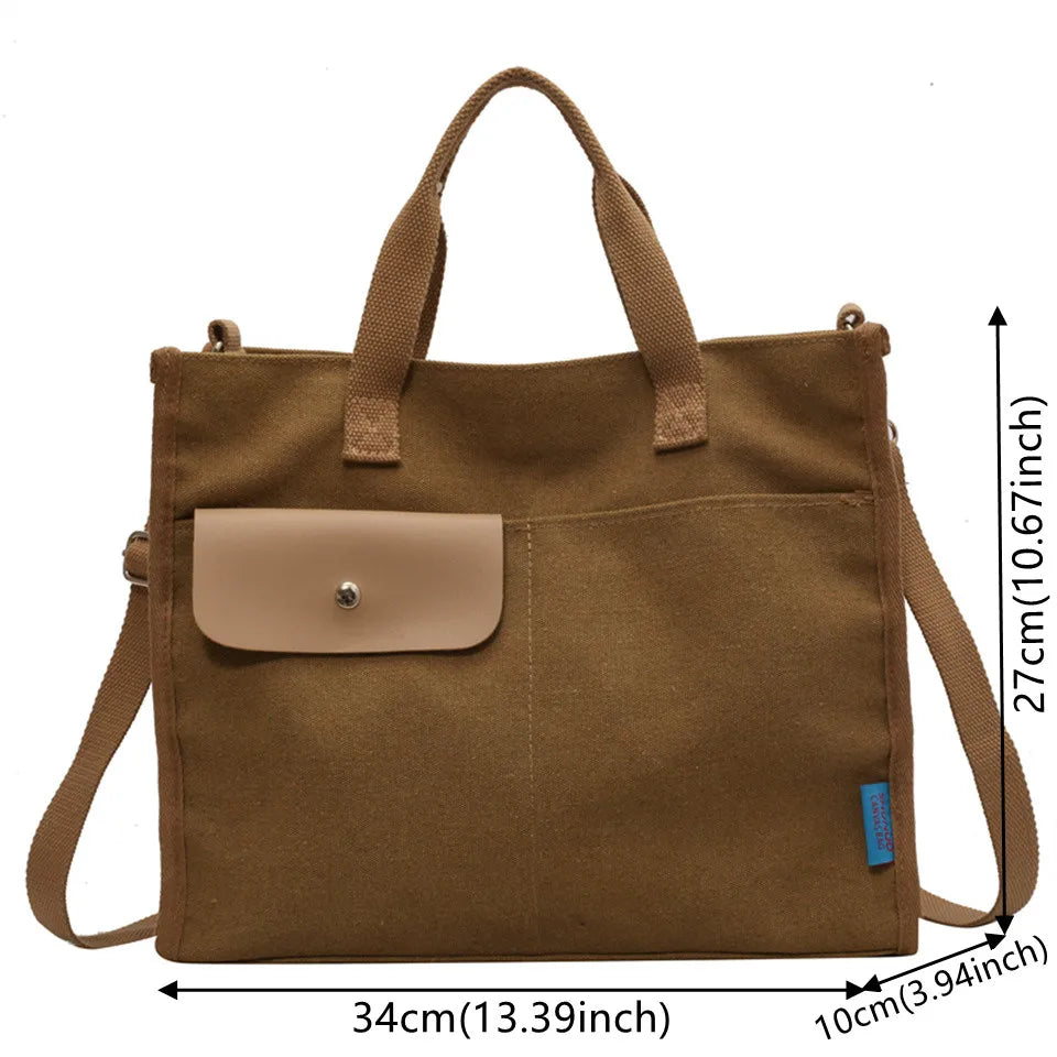 Women's Fashion Versatile Canvas Shoulder Bags Female Handbags Large-capacity Commute Ladies Leisure Crossbody Bags
