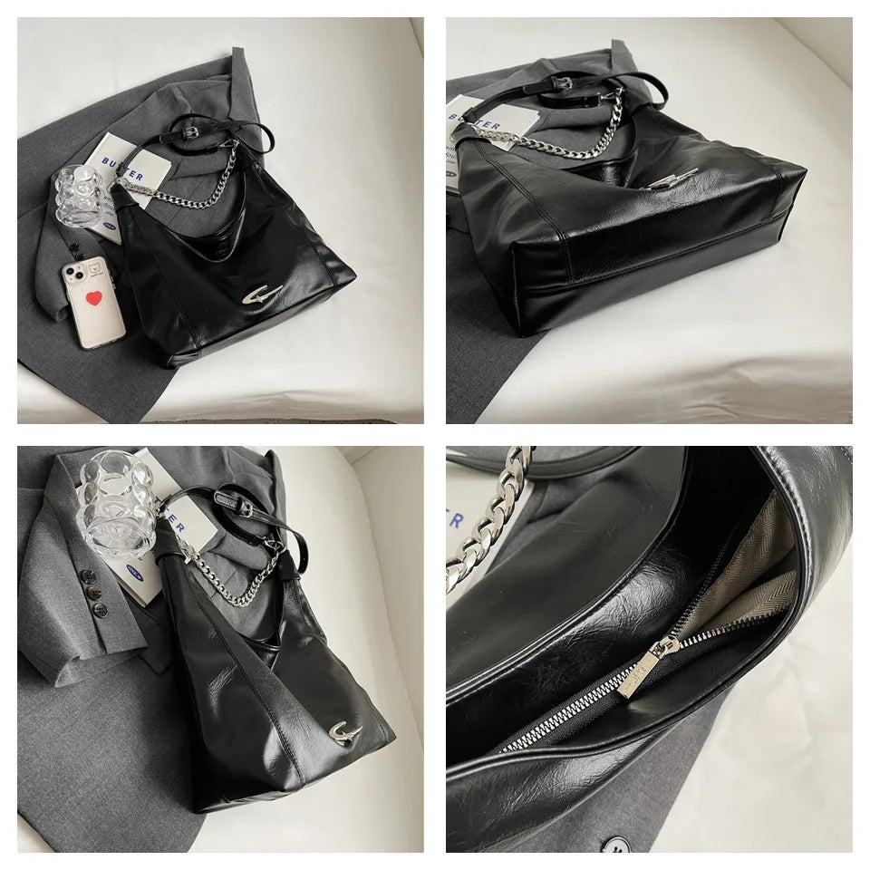Women's Fashion Versatile PU Shoulder Bags Large-capacity Female Handbags Travel Commute Light Ladies Leisure Crossbody Bags