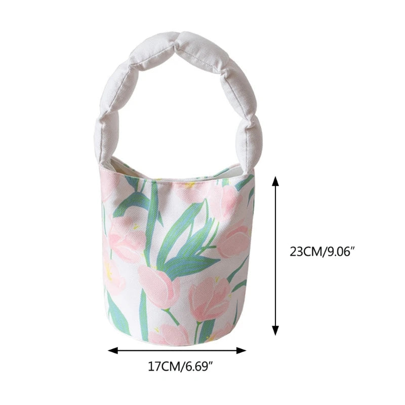 Women's Fashionable Flower Bucket Bag Elegant and Versatile Small Tote Bags Handbag