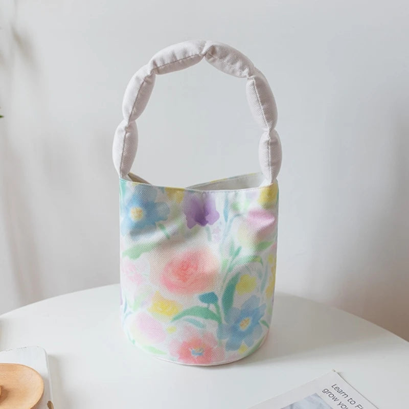 Women's Fashionable Flower Bucket Bag Elegant and Versatile Small Tote Bags Handbag
