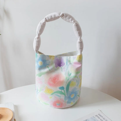 Women's Fashionable Flower Bucket Bag Elegant and Versatile Small Tote Bags Handbag