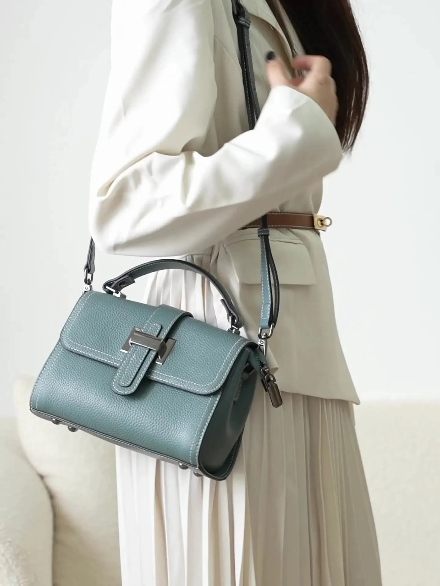 Women's Genuine 2024 Summer Female Designer Luxury s Messenger s Cow Leather Single Shoulder Bag Versatile