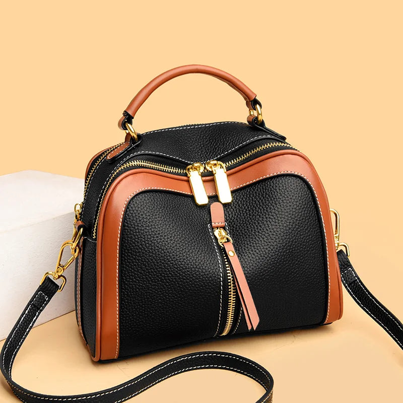 Women's Genuine Leather Bag High Quality Soft Cowhide Shoulder Bags Fashion Tassel Female Messenger Bags 2022 Handbags for Women