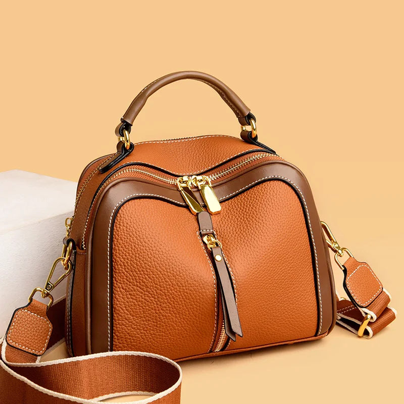 Women's Genuine Leather Bag High Quality Soft Cowhide Shoulder Bags Fashion Tassel Female Messenger Bags 2022 Handbags for Women