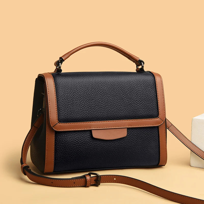 Women's Genuine Leather Bag Korean Style Fashion Shoulder Bag Large Capacity Simple Handbag Luxury Female Crossbody Bag Tote Sac