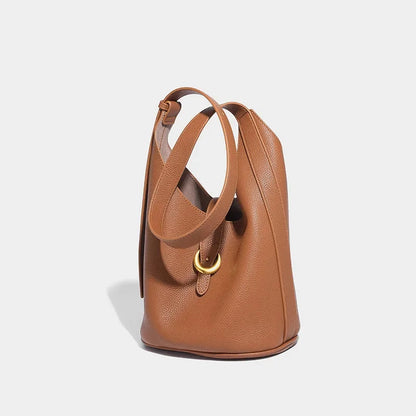 Women's Genuine Leather Bucket Design Female 2024 Cowhide Mother-in-law Large Capacity Tote Shoulder Crossbody Bag