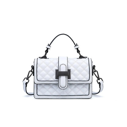 Women's Genuine Leather Handbag Elegant Fashion Texture Rhombic Messenger Ladies Shoulder Cowhide Crossbody Small Bag