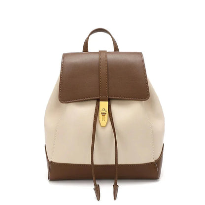 Women's Genuine Leather New Fashion Travel Backpack Large Capacity High Quality Cowhide Female College Student Bag
