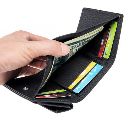 Women's Genuine Leather Short Mini Coin Wallet Multi Slot Card Bag