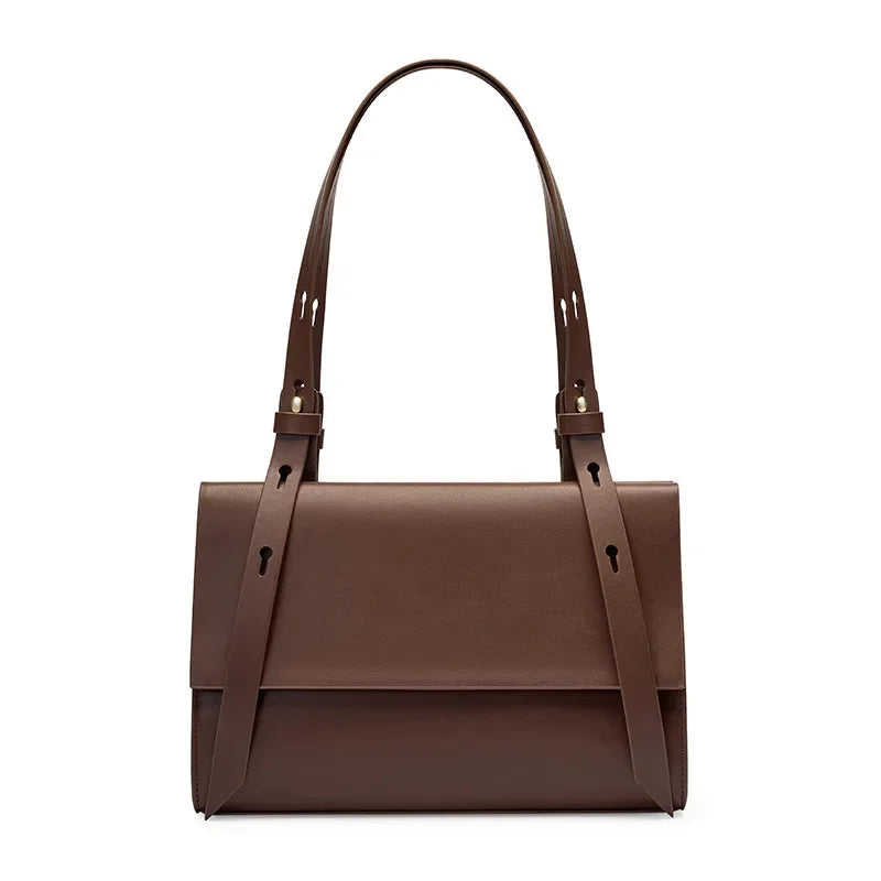 Women's Genuine Leather Shoulder 2024 New Spring Fashion Minority Prevail Popular Totbao Messenger Bag Ladies Handbag