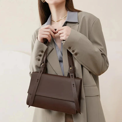 Women's Genuine Leather Shoulder 2024 New Spring Fashion Minority Prevail Popular Totbao Messenger Bag Ladies Handbag