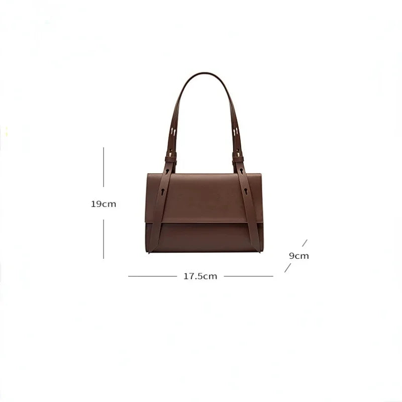 Women's Genuine Leather Shoulder 2024 New Spring Fashion Minority Prevail Popular Totbao Messenger Bag Ladies Handbag