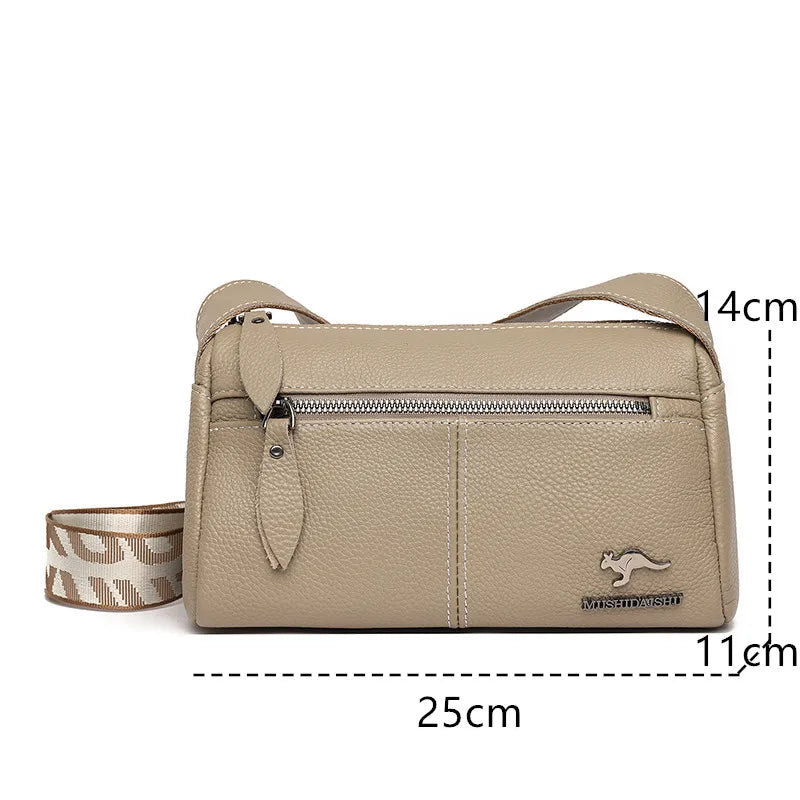 Women's Genuine Leather Shoulder Crossbody Bag Luxury Cowhide Tote Sac Female Handbag 2023 Soft Cowhide Messenger Bag for Women