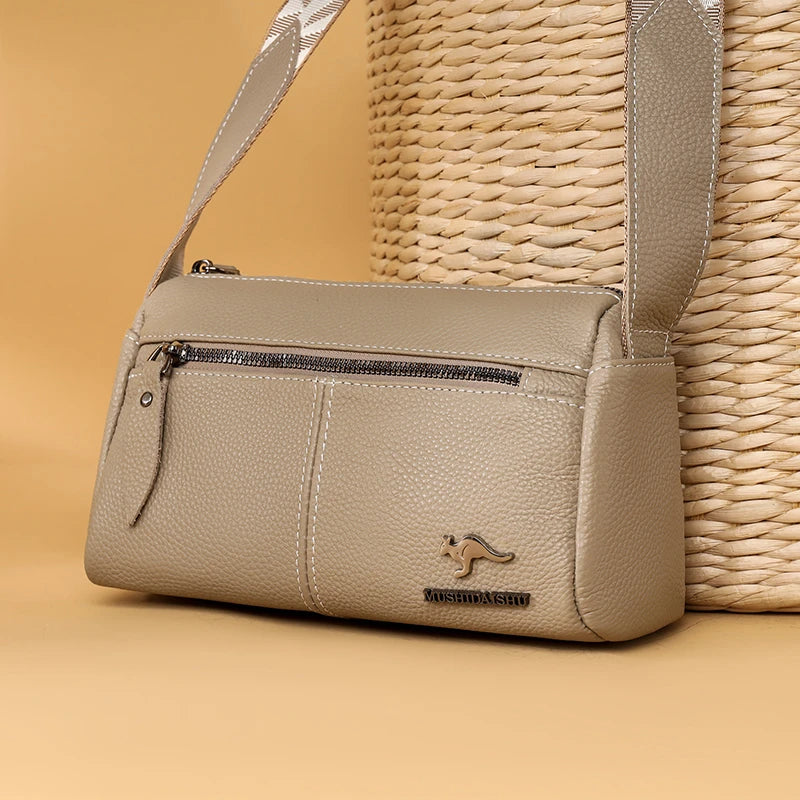 Women's Genuine Leather Shoulder Crossbody Bag Luxury Cowhide Tote Sac Female Handbag 2023 Soft Cowhide Messenger Bag for Women