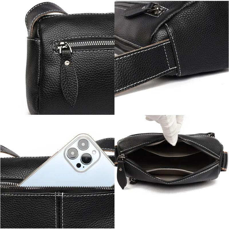 Women's Genuine Leather Shoulder Crossbody Bag Luxury Cowhide Tote Sac Female Handbag 2023 Soft Cowhide Messenger Bag for Women