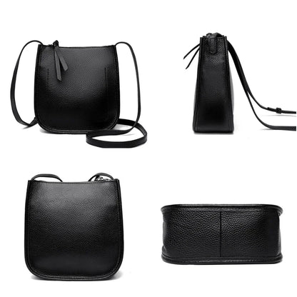Women's Genuine Leather Shoulder Crossbody Bags Fashion Solid Color Soft Cow Leather Ladies Handbag Female Small Phone Bag purse