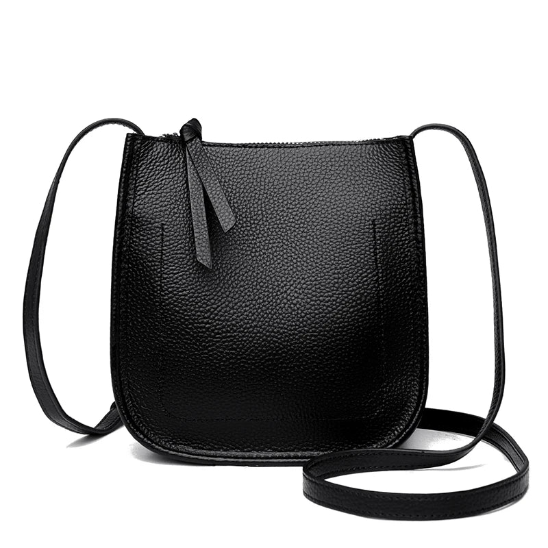 Women's Genuine Leather Shoulder Crossbody Bags Fashion Solid Color Soft Cow Leather Ladies Handbag Female Small Phone Bag purse